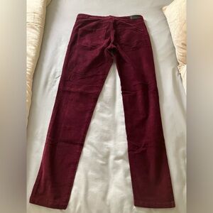 Zara basic - Red Straight Leg corduroy stretch Jeans with Smooth Finish